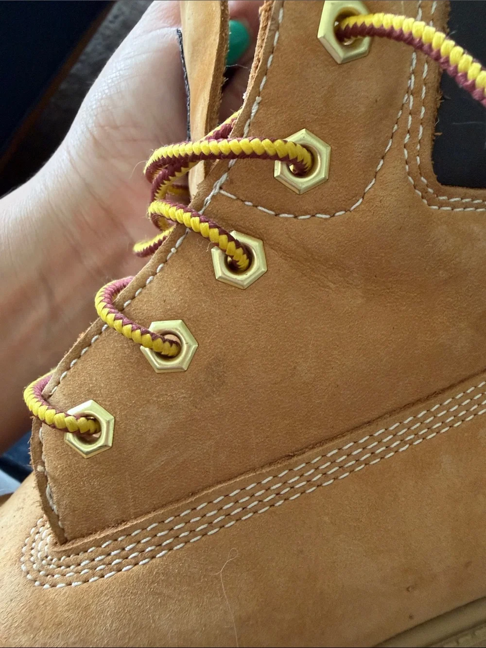 Timberland Wheat Nubuck Kids Lace-Up Work Boots